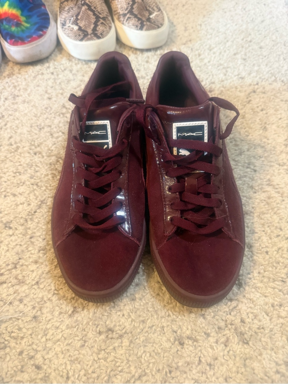 Puma MAC Cosmetics Maroon Low-Top Women's Sneakers